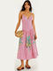 Summer Midi Slip Dress Multicolor