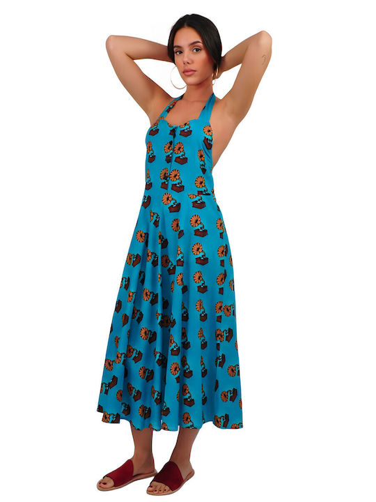 Summer Midi Dress Light Blue