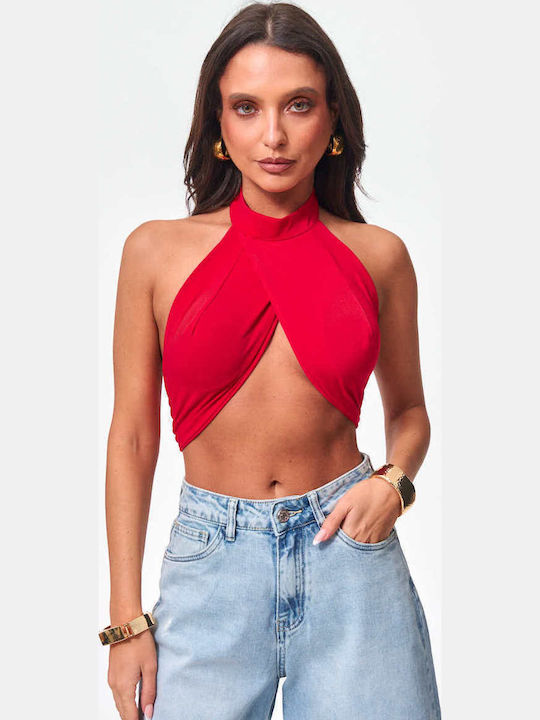 Decoro Γυναικείο Crop Top Κοκκινο