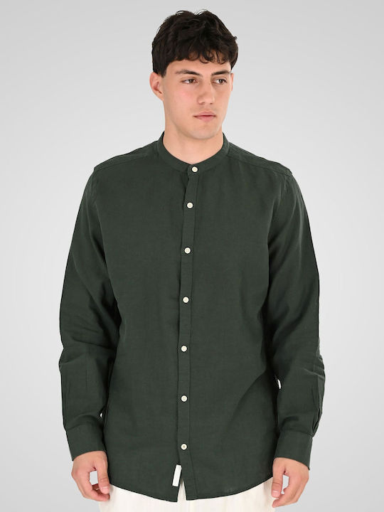 Rebase Long Sleeve Linen Shirt Smoke