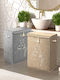 SteweHome Set Laundry Baskets Fabric with Lid 55x41x30cm Grey