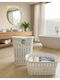 SteweHome Σετ Καλάθια Απλύτων Bamboo 65lt με Καπάκι 55x35x55cm Λευκό