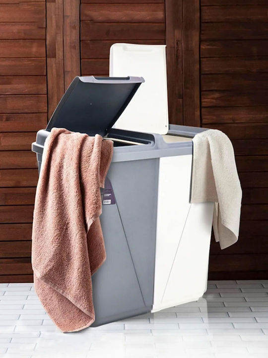 SteweHome Plastic Laundry Baskets Set 90l White