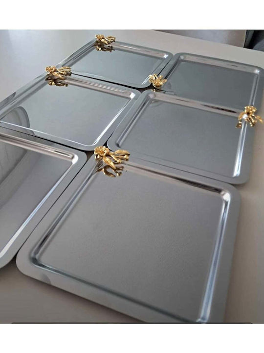 SteweHome SteweHome Dekorative Tabletts Metallischer Quadratischer 6 Stück