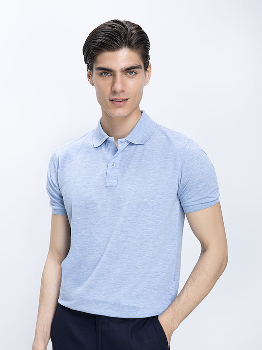 Vardas Ανδρική Polo Μπλούζα Βαμβακερή Minimal Σχεδιασμό Vardas Μπλέ Ανοιχτό