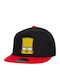 Simpsons Bart Flat Snapback Cap Black Red 100% Cotton Unisex One Size