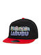 Labubu Flat Snapback Cap Black Red 100% Cotton Unisex One Size