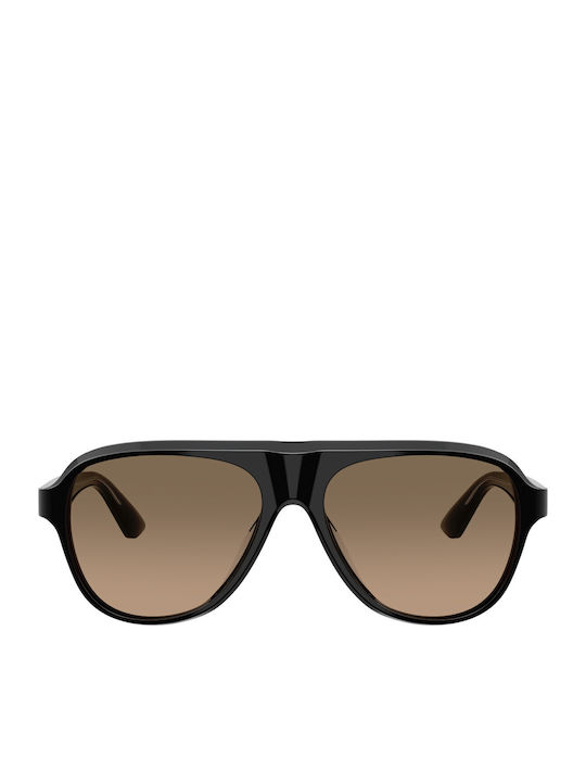 Sun Unisex Sonnenbrillen mit Schwarzem Horn umrandet Rahmen und Braunen Farbe Fächer