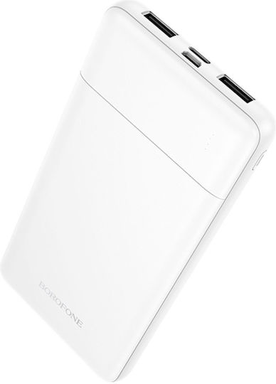 Borofone BJ88 Power Bank 10000mAh με 2 Θύρες USB-A Λευκό