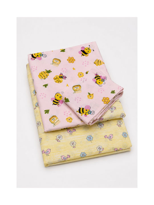 Comfort Single Cotton Sheets Set Pink 270x165cm 3 Pieces