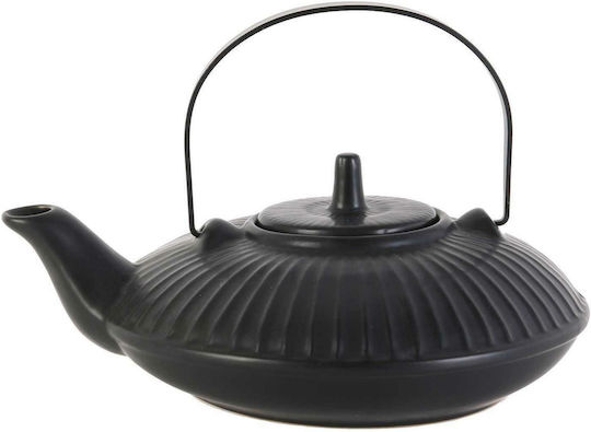 HowHomely Ceainic cu Filtru Ceramic Negru 600ml