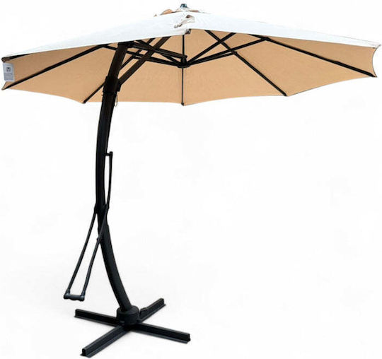 Hängender Aluminium Garten- und Terrassen-Sonnenschirm Beige 1,98x1,98 m