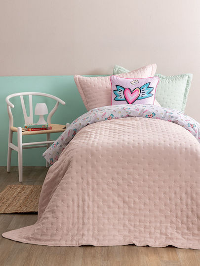 Palamaiki King Size Coverlets Set Pink 260x240cm 3 Pieces