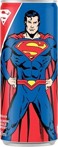 Superman Sour Сода Синя Малина с Газировка в Кутия 250ml