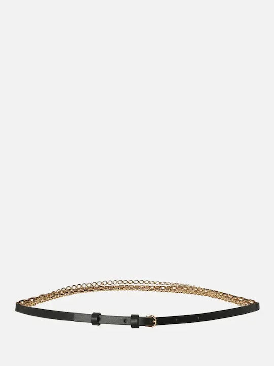 Wide Leather Women's Belt Black