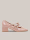 Heels from Patent Leather with Strap Pink