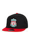 Liverpool Καπέλο Flat Snapback Μαύρο Κόκκινο 100% Βαμβακερο Unisex One Size