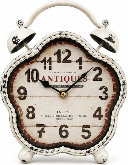 La Belle Maison Analog Metal White Tabletop Clock La Belle Maison Analog Metal White Tabletop Clock