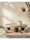 Kitchen Table with Stone Surface Beige 25x25cm