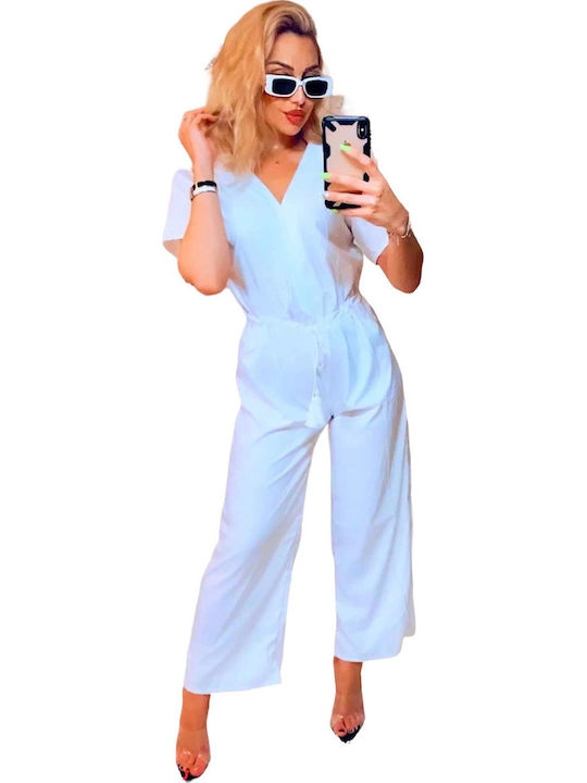 Women's White One-piece Jumpsuit P-324