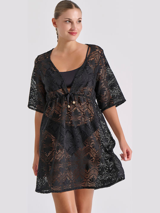 Milena by Paris Damen Kaftan Bademode Schwarz 040315-Schwarz