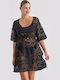 Milena by Paris Damen Kaftan Bademode Schwarz 040315-Schwarz