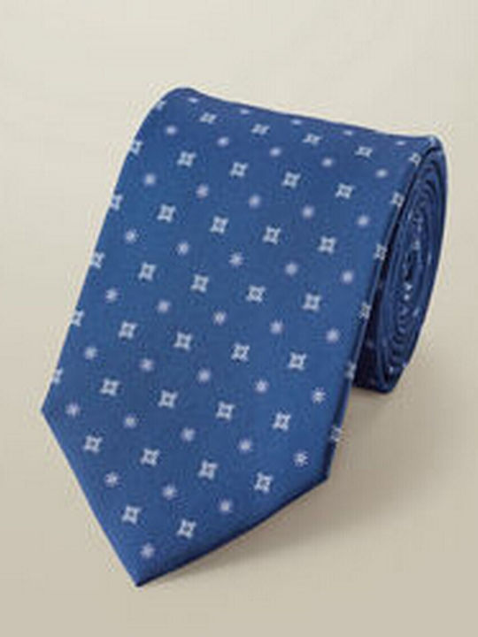 Charles Tyrwhitt Мъжка Копринена Вратовръзка с Щампа в Син Цвят