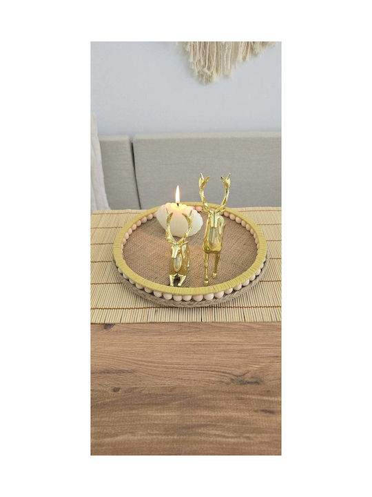 SteweHome Επιτραπέζια Βάση Ξύλινη 25x25x25εκ. Κίτρινη