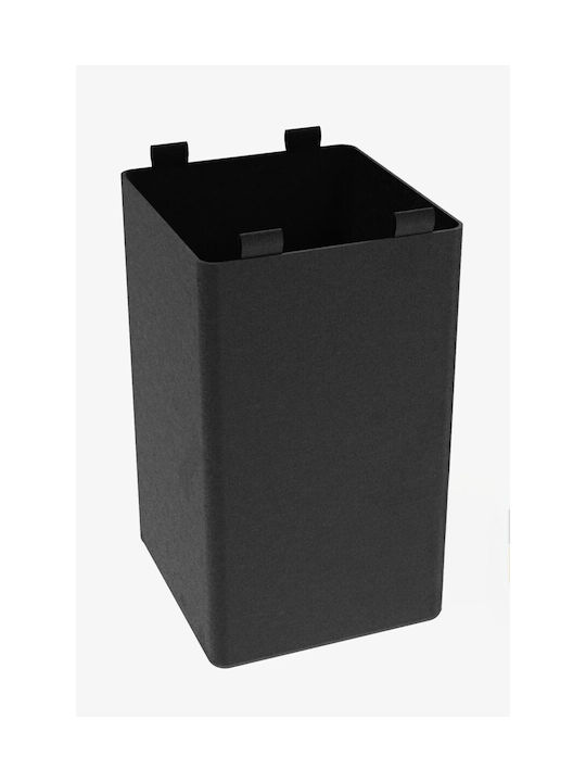 Stewehome Fabric Waste Basket Organizer Storage Black 35x26 Cm