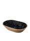 Mango Wood Bowl With Black Resin Interior Lining Oval 44x29.5x10cm Wcc4429z