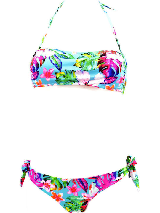 Byblos Damen Triangel-Bikini-Set K 885540 Col Acqua Flowers