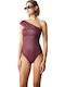 One Piece Swimsuit with Removable Padding Burgundy
