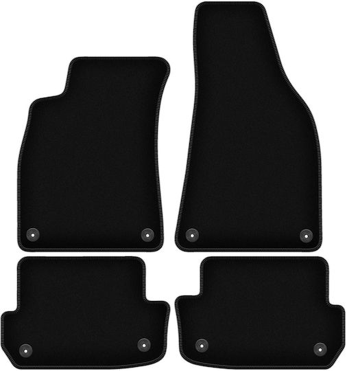 Grundlegende Schwarze Velours Auto Fußmatten Audi A4 B7 Cabrio 2006-2008