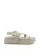 Leather Women's Flat Sandals White