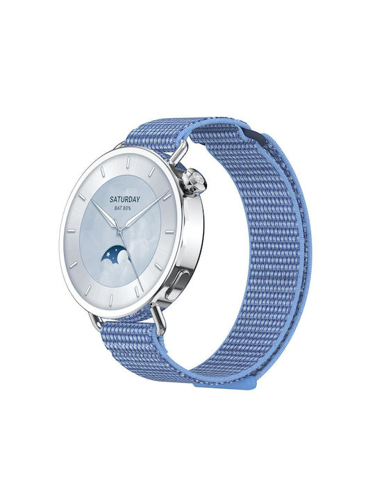 Λουράκι Xiaomi Watch S4 41mm Quick Release Two Section Braided Nylon Loop Magic Tape Blue