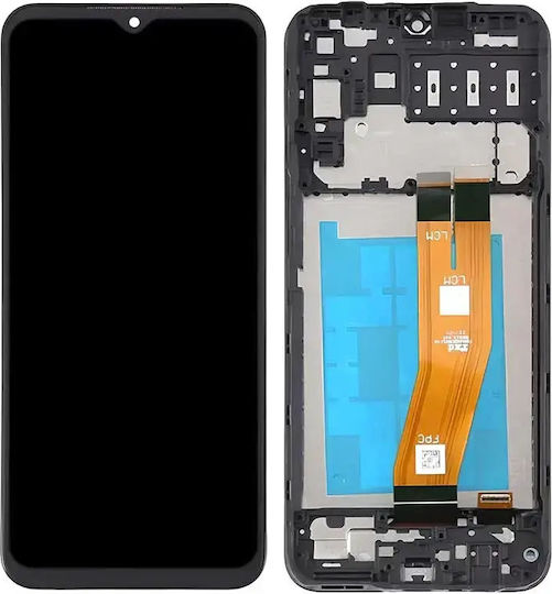 Samsung A145p A145r Galaxy A14 4g Copy Lcd Yellow Flex Display + Touch Unit + Front Cover Black Oem