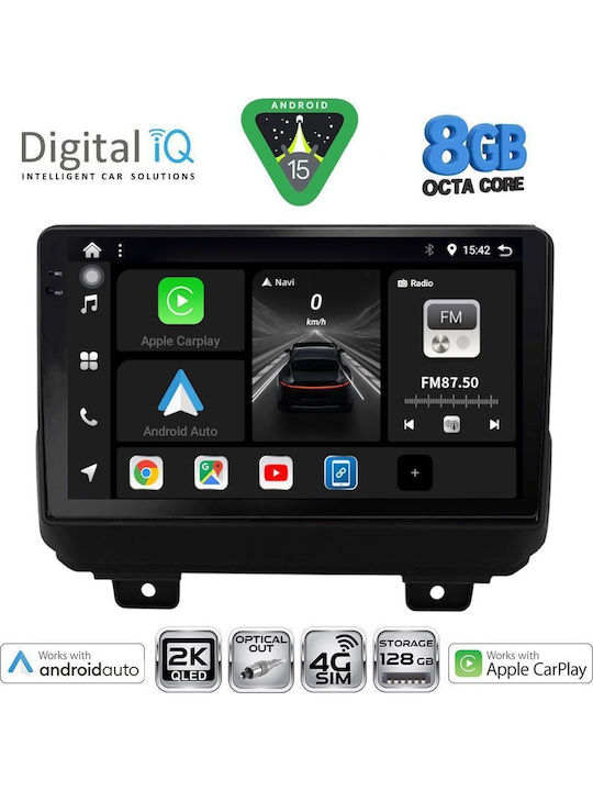 Digital IQ Car Audio System for Jeep Wrangler 2018 Bluetooth USB WiFi GPS Apple CarPlay Android Auto with 9" Touch Screen