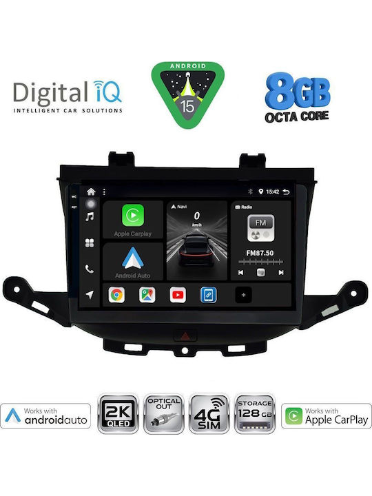 Digital IQ Car Audio System for Opel Astra 2015-2022 Bluetooth USB WiFi GPS Apple CarPlay Android Auto with 9" Touch Screen