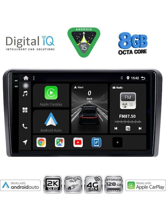 Digital IQ Car Audio System for Nissan Navara 2006-2011 with Clima Bluetooth USB WiFi GPS Apple CarPlay Android Auto with 9" Touch Screen