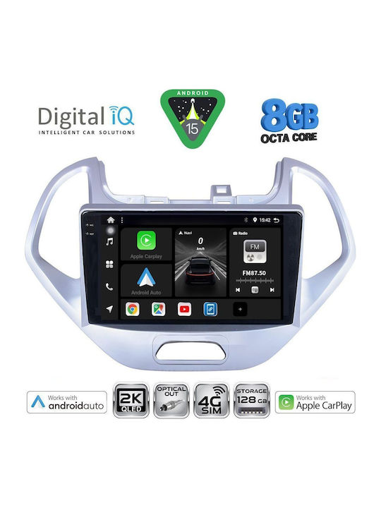 Digital IQ Car Audio System for Ford Ka 2017 (Bluetooth/USB/WiFi/GPS/Apple CarPlay/Android Auto) with 9" Touch Screen