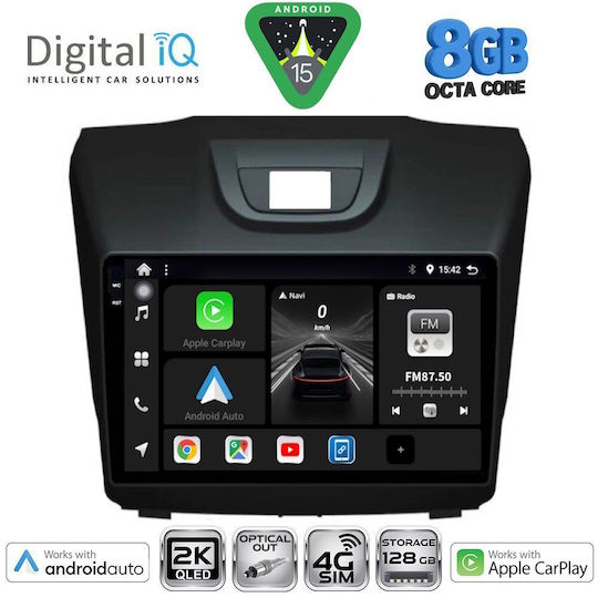 Digital IQ Ηχοσύστημα Αυτοκινήτου Isuzu D-Max 2012-2020 (Bluetooth/USB/WiFi/GPS/Apple-Carplay/Android-Auto) με Οθόνη Αφής 9"