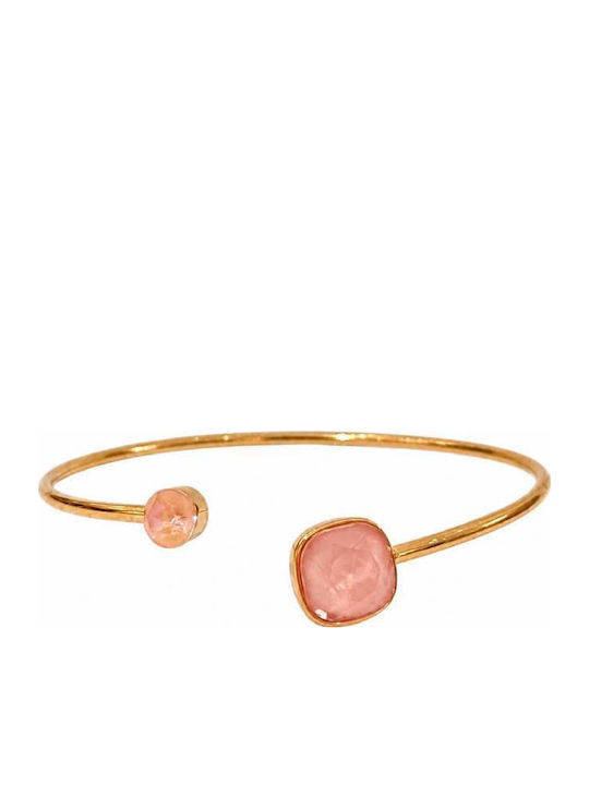 Awear Women's Gold Plated Steel Handcuff Bracelet