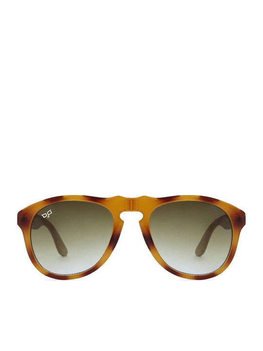 OJO Sunglasses Unisex Γυαλιά Ηλίου με Καφέ Ταρταρούγα Ξύλινο Σκελετό και Καφέ Φακό 18OPLS2217