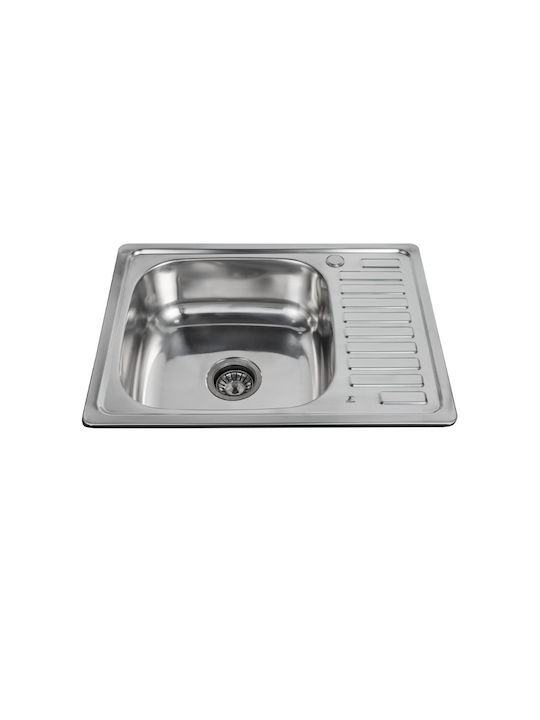 Inter Ceramic Ένθετος Νεροχύτης Inox Μ64xΠ48cm Γκρι