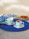 SteweHome Set Coffee Cups Made of Blue Porcelain 90ml 2 Pieces