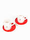 SteweHome Set Of Multicolour Ceramic Coffee Cups 80ml 4 Pieces
