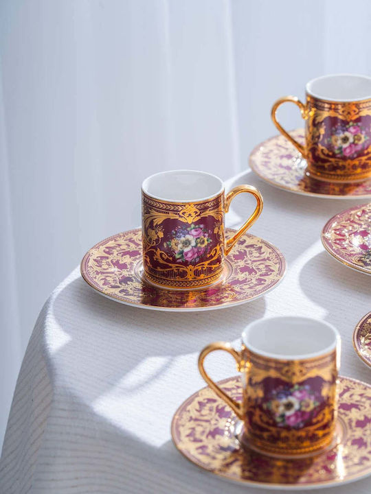 SteweHome Set Coffee Cups Made of Multicolour Porcelain 100ml 6 Pieces
