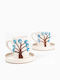 SteweHome Set Of Multicolour Ceramic Coffee Cups 4 Pieces