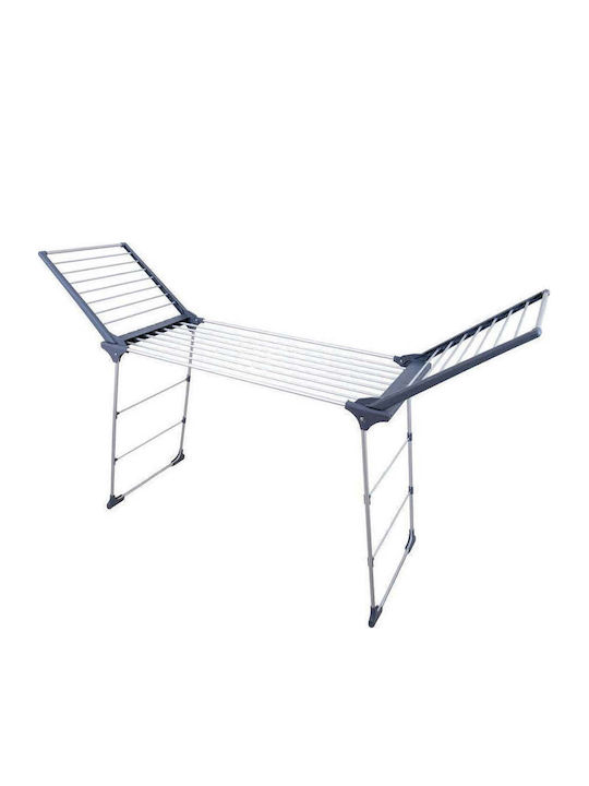 SteweHome Folding Floor Clothes Drying Rack Aluminum for Garden