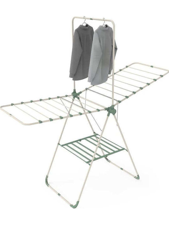 SteweHome Folding Floor Clothes Drying Rack Made of Metal with Hanging Length 17.5m